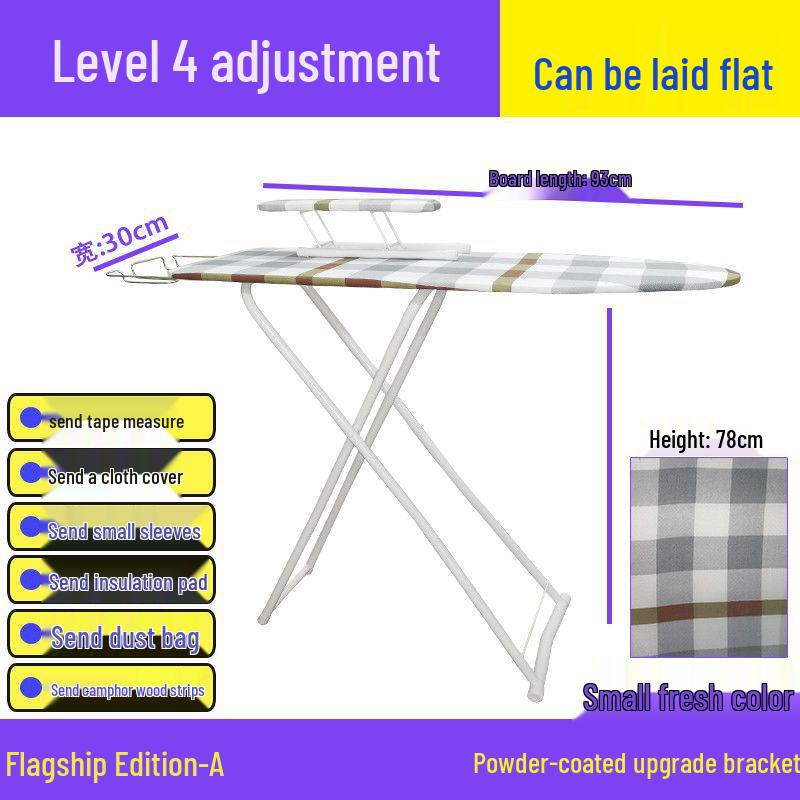 Reinforced Foldable Ironing Board with Handheld Rack - High-Grade Household Accessory