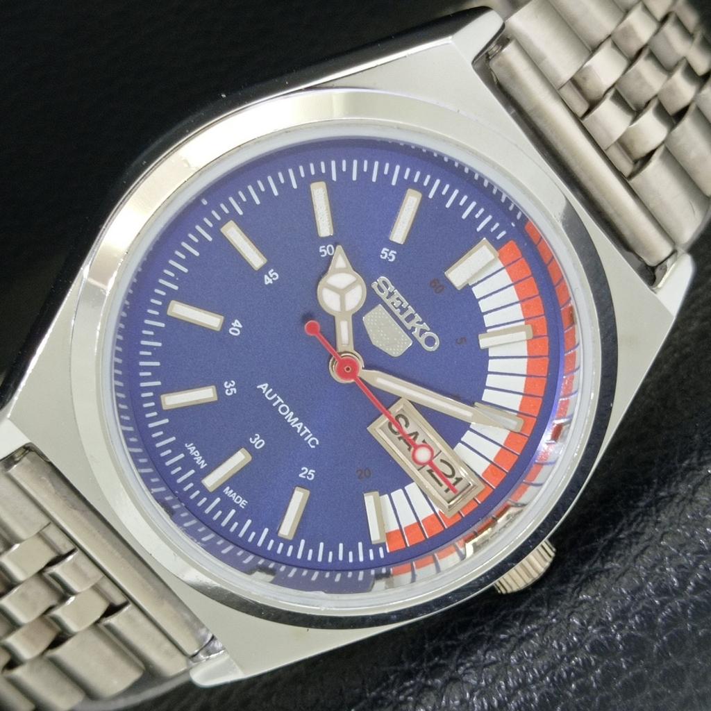 REFURBISHED VINTAGE SEIKO 5 AUTOMATIC 6309A JAPAN MENS BLUE DIAL WATCH A440760-9 Sk-a440760-1