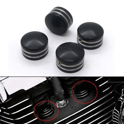 Black/Chrome Spark Plug Head Bolt Cap Cover Plug for Twin