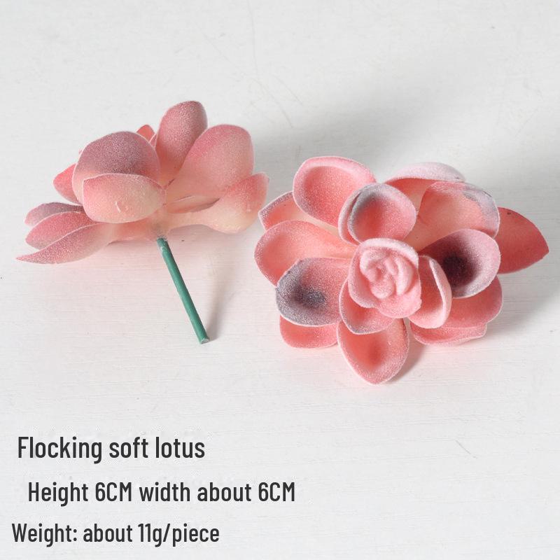 Mini Flocking Artificial Succulent Bonsai for DIY Wall Decor