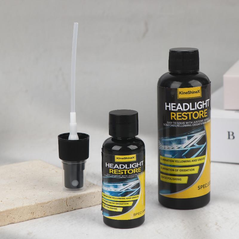 All in One Car Headlight Polishing Kit Scratch Repair Liquid Restores Shine Reduces Glare Perfect for Night Road Trips