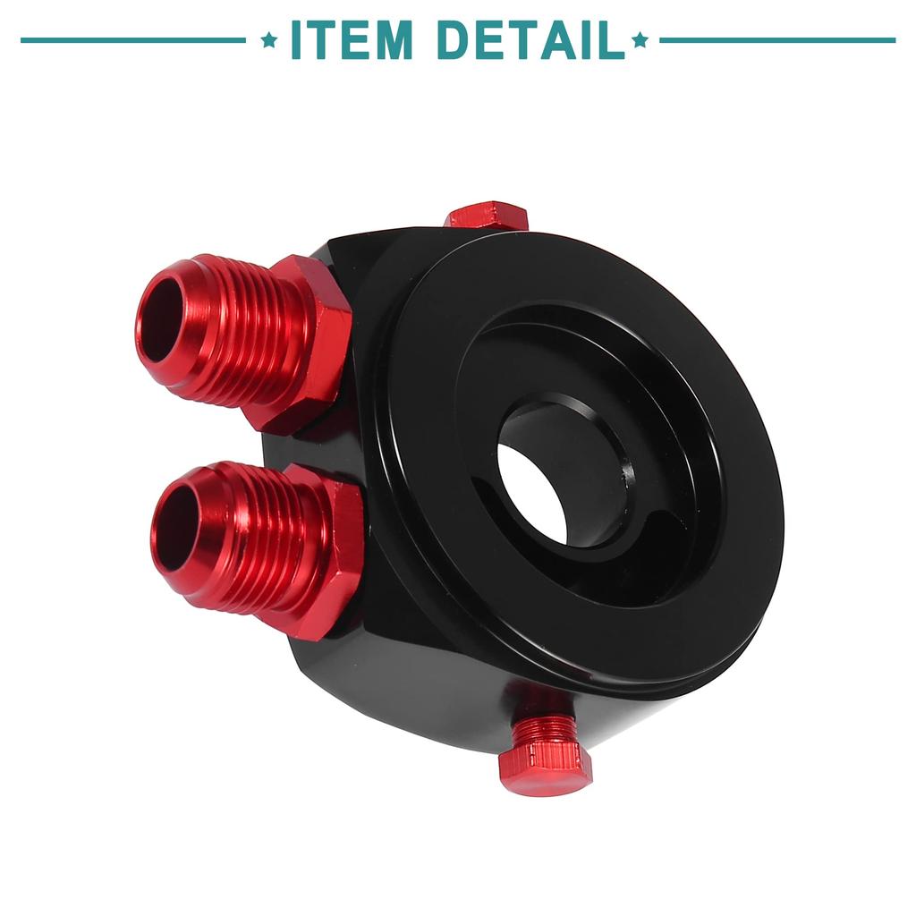 ACROPIX Filter Sandwich Plate Thermostat Adapter AN10 Fitting Cooler 3/4-16 UNF Black Red 1pcs