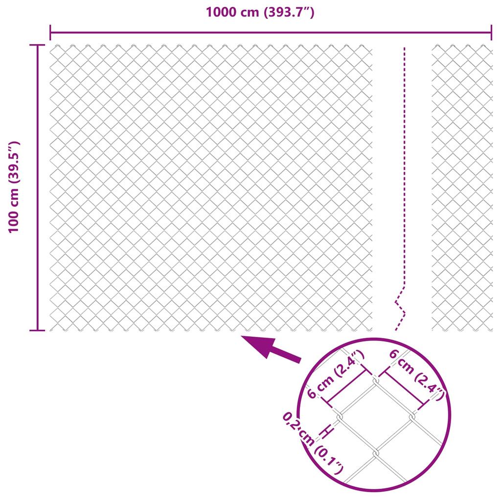 Chain Link Fence Silver