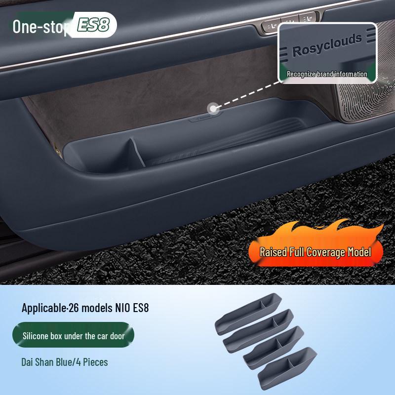 NIO ES8 Car Door Storage Box: Silicone Protection & Interior Decoration Set for 26 Models