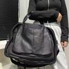 Women'S Mesh Splicing Leather Tote Bag Large Capacity Casual Versatile Shoulder Bag