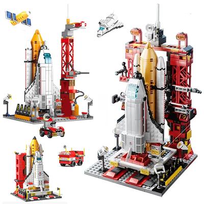 Mattoncini da Costruzione Modello Razzo Spaziale Lancio Città Aerospaziale Stazione Spaziale Navetta Nave Astronauta Mattoncini Giocattoli Bambini