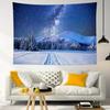 Starry Sky Tapestry Snow Mountain Wall Hanging Pine Tree Forest Tapestries for Bedroom Living Room Dorm Decor,80Wx60H inches