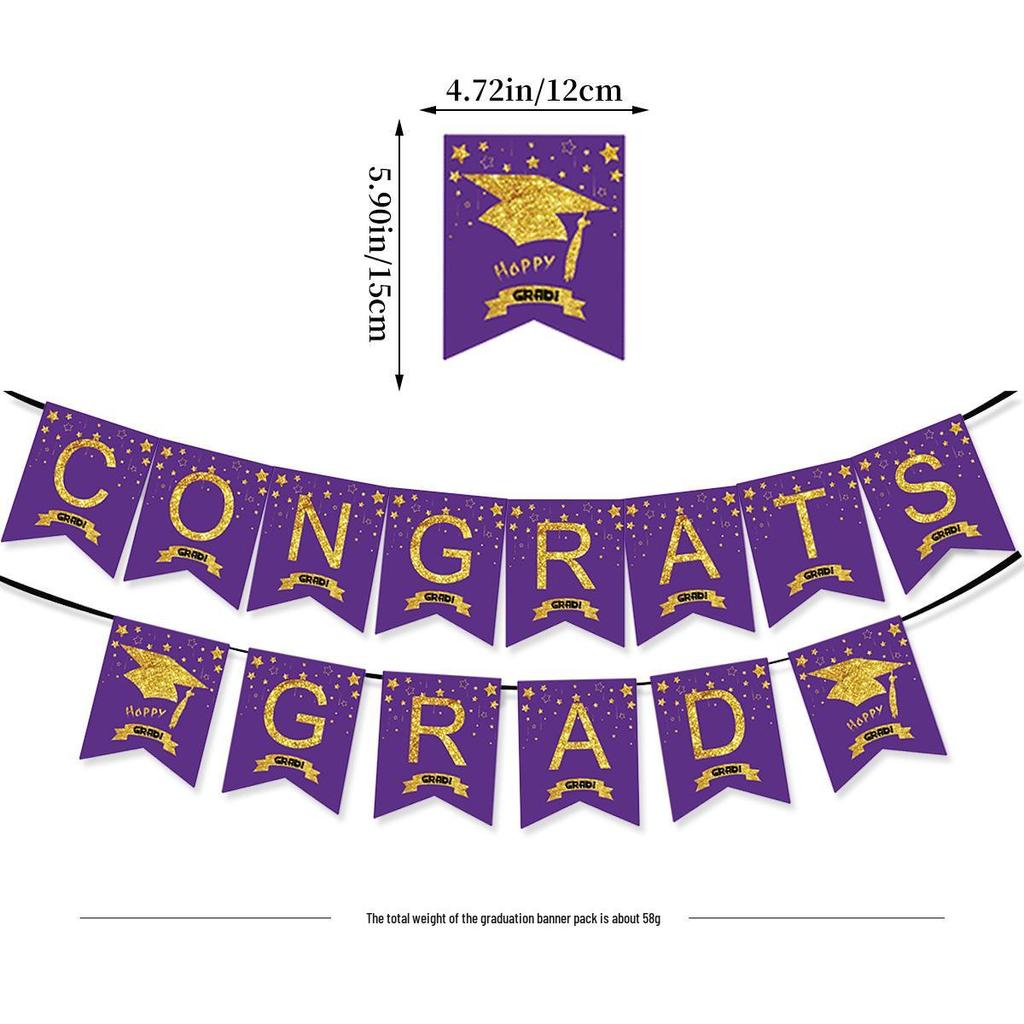 2026 Graduation Party Decoration Set: Banner & Cap Balloon