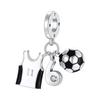 925 Silver Badminton Dumbbell Soccer I Love Sports Pendant Charms Bead fit Original Pendant Bracelet DIY Women Jewelry
