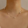 Imitation Pearl Necklace for Women Simple Fashionable Light Luxury and Cold Style Metal Ball Clavicle Chain Jewelry
