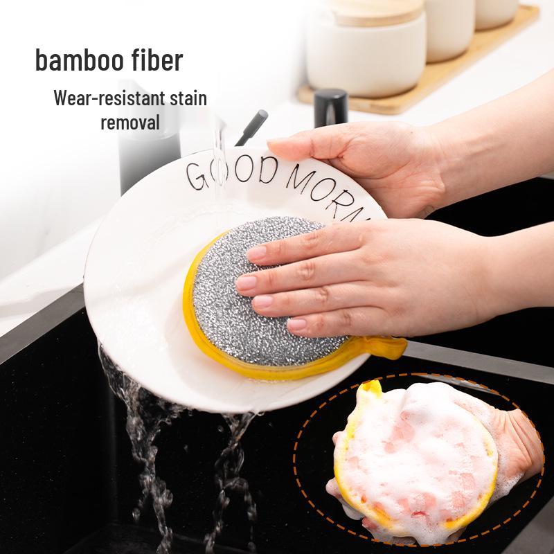 Double-Sided Non-Stick Dish Sponge & Scourer - Gentle on Pots, Effective Stain Removal