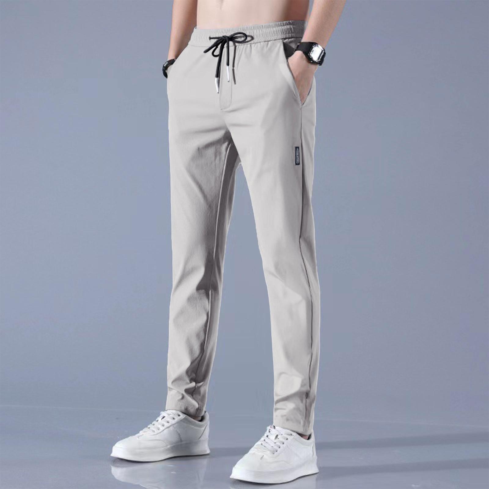 

Stretch Pants Men s Summer New Thin Business Casual Pants Breathable Straight Leg Tracksuit Pants XL