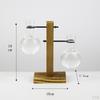 Terrarium Transparent with Wooden Stand Glass Vase Holder Creative Flower Pot for Coffee Shop Room