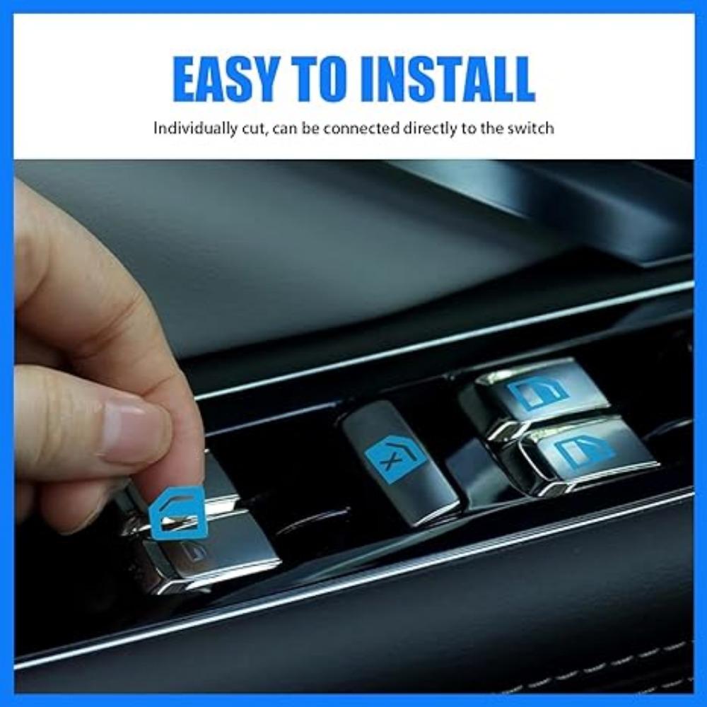 Auto Türfensterschalter Aufkleber Wasserdicht Verschleißfest Funktionstaste Leuchtend Auto Innenraum Aufkleber für Nachtfahrtsicherheit
