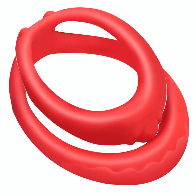 Double Cockring Silicone Soft Duo 40mm Rouge - FUKR - Cockrings Flexibles