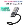 Adaptador USB Tipo C PD Magnético para Magsafe 1 2 MacBook Air Pro Indicador LED Carregamento Rápido Conversor de Plugue Magnético