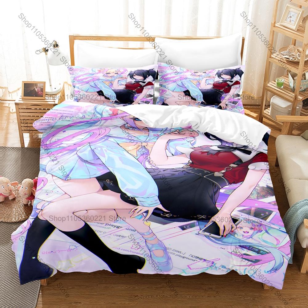 NEEDY GIRL OVERDOSE Duvet Cover + 2 Pillowcases, OMGkawaiiAngel KAngel Print Bedding Set Soft Fabric Decor Gift for Anime Game