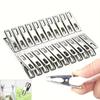 20pcs Windproof Clothes Pegs Stainless Steel Metal Binder Clips Household Document Clips  Kitchen
