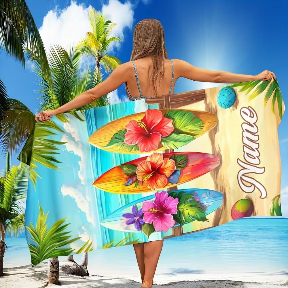 Beach Theme Beach Towel Starfish Shell Printing Microfiber Quick Drying Absorbent Large Bath Towel