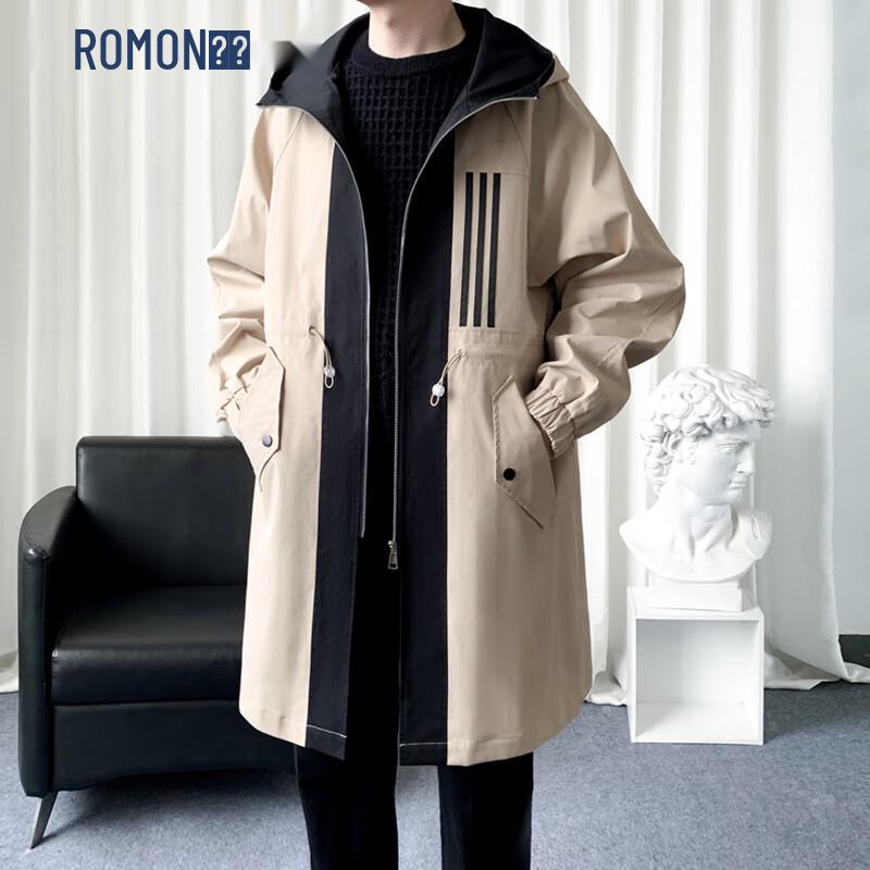 

ROMON Men s Mid-Length Lightweight Trench Coat 2XL
