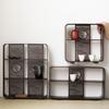 Window Lattice Chinese Walnut Display Shelf Walnut Wood Tea Organizer  Living Room