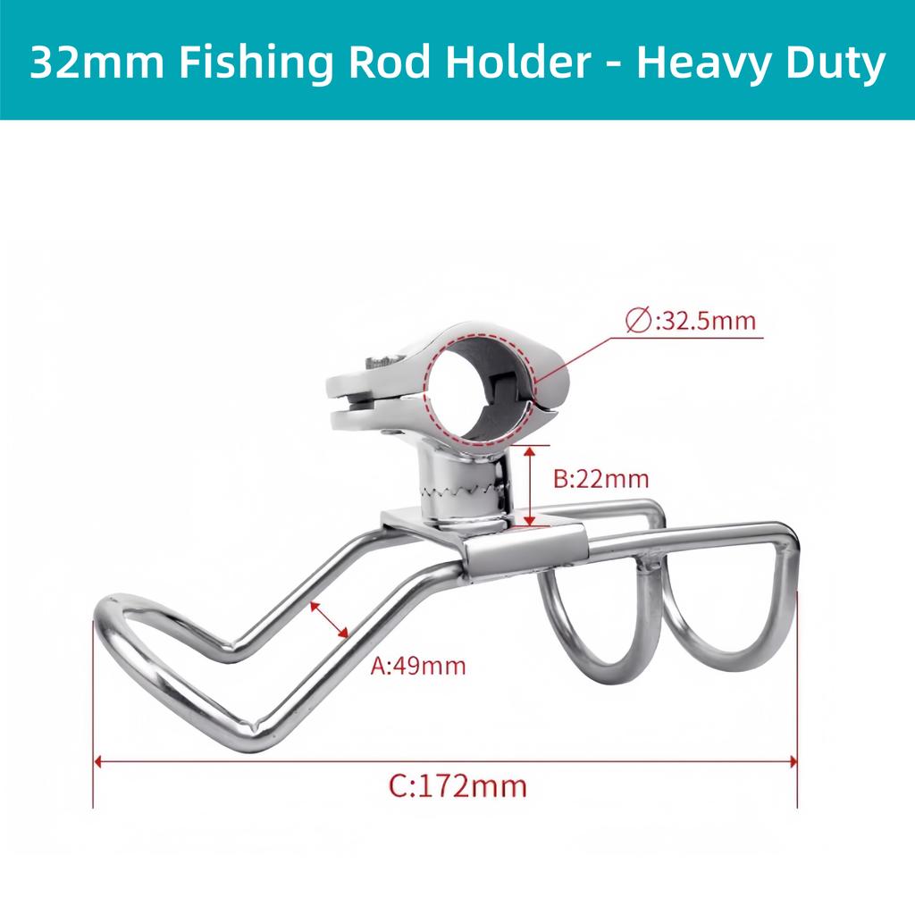316 Stainless Steel Fishing Rod Rack Holder Pole Bracket Support Base Pole Clamp Boat Hardware Marine Boat Accessories Thickened