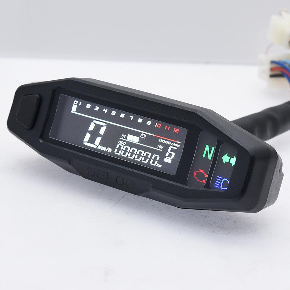 Universal Motorcycle Speedometer Oil Gauge Tachometer Digital Meters Instrument Cluster Turn Signal Light Indicator