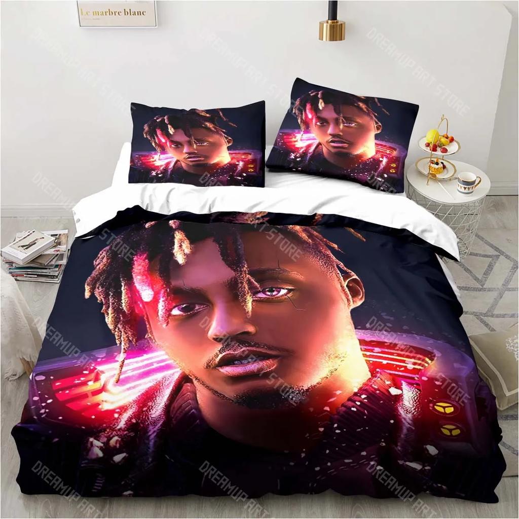 3D Rapper Juice Wrld 999 Bettwäsche-Set Bettdecke Bettwäsche-Sets Kissenbezug Bettbezug Kinderzimmer Bettwäsche-Set Luxus Geburtstag