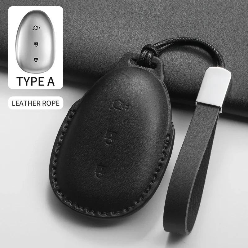PU Leather Car Key Case Cover Holder Keychain Protective Shell for Changan Qiyuan A07 A05 Q07 Q05 Remote Key Cover