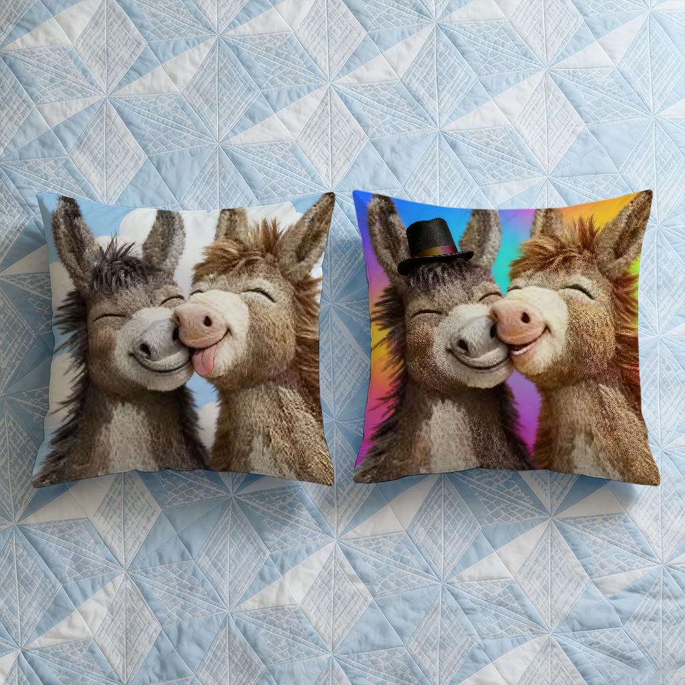 Cushion Cover Donkey Soft Case For Sofa Living Room Home Comfortable Office Plush Decor Protective Pillow Covers