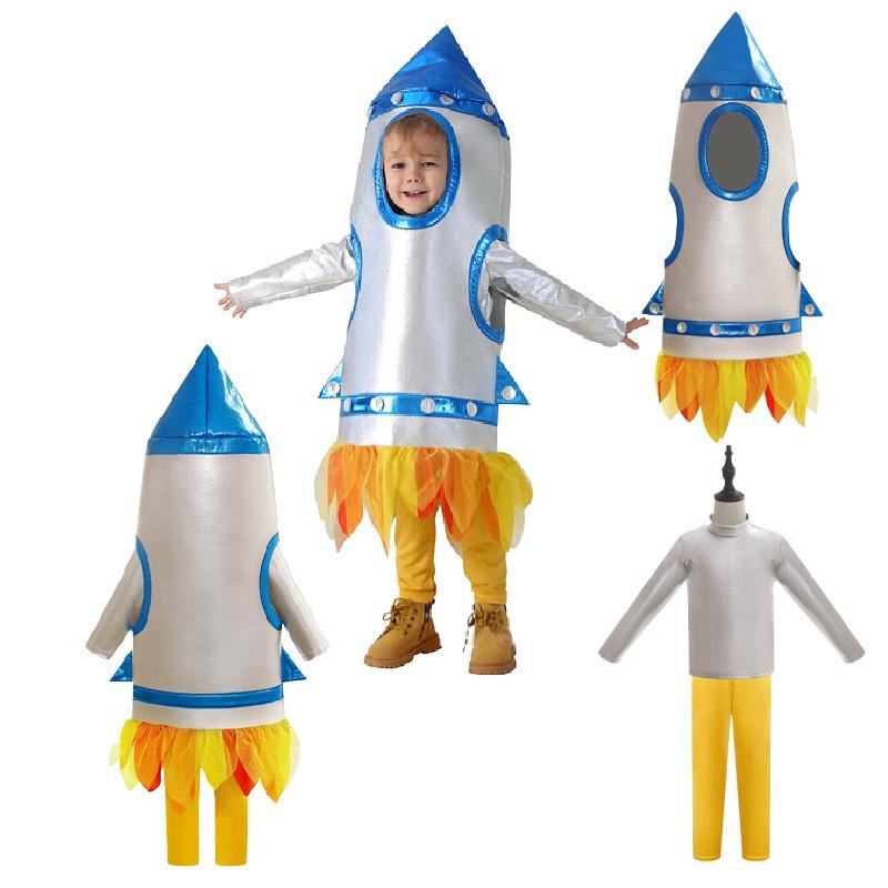 Kids Cosplay Rocket Costume Stage Space Suit Astronaut Role Kindergarten Playing