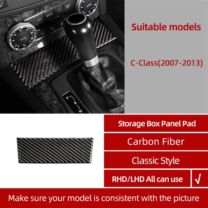 BETTERHUMZ For Mercedes Benz W204 C Class Accessories Carbon Fiber Central Control Gear Shifter Panel Trim Sticker Car Interior