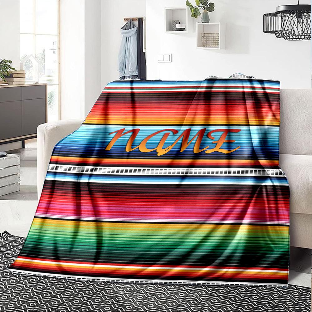 The Image Features A Vibrant Colorful Striped Fabric With Bold Horizontal Bands In Various Hues Including Red Blue Yellow Green And Black Gift