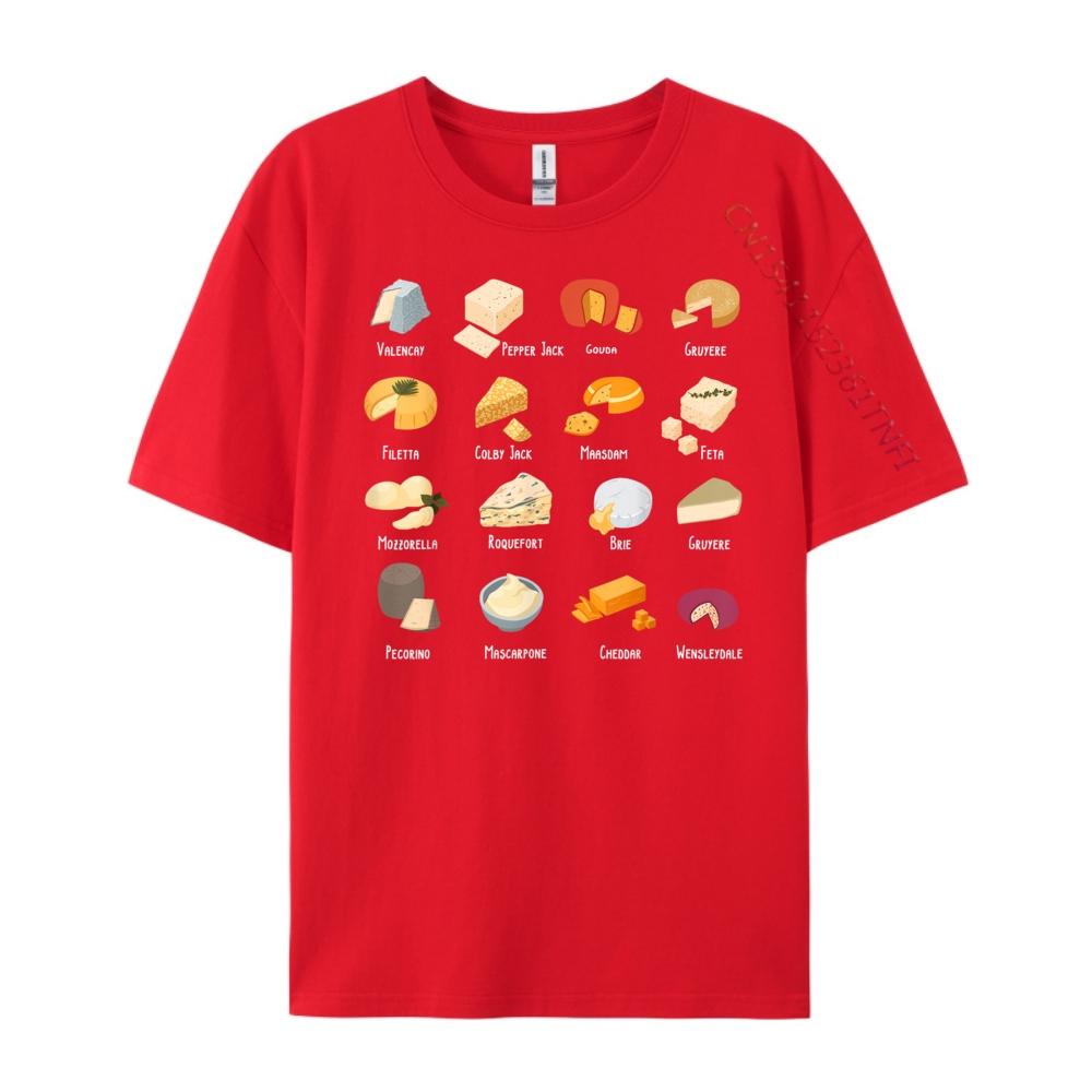 Funny Vintage Cheese Chart For Cheese Lover Cheese 3d Printed T Shirts Ecofriendly and Healthy Mens Shirt S