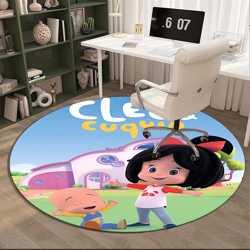 Cleo And Cuquin Round Rug for Livingroom,Bedroom, Palyroom, Chair Rug, Area rug, Circle Carpet, Fan Christmas gift
