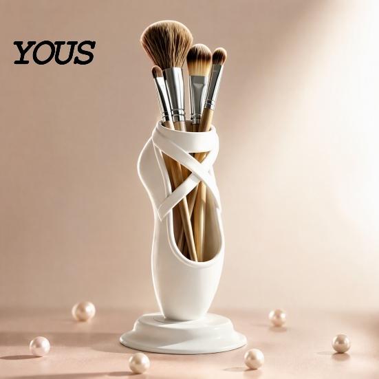 Storage for Cosmetics Tools 3D Printed Ballet Shoe Pen Holder, Decorative Desktop Organizer Stationery Cute Art Supplies, Creative Makeup Brush Holder