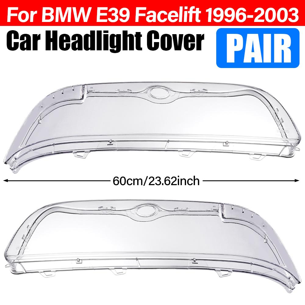 

2Pcs Car Headlight Lampshade Cover Shell Glass Lens Automobiles Head Light Lamp Lens Kit For Bmw 5 Series E39 Facelift 1996-2003