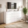High Gloss 4-Drawer Chest of Drawers, Space-Saving Bedroom Storage Unit with Smooth Runners, White