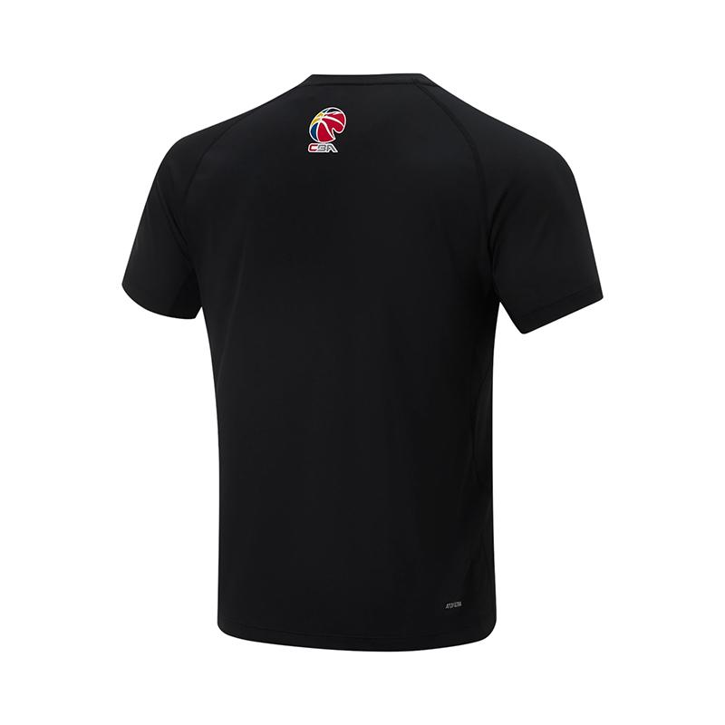 Li Ning CBA Series 24 Season Shenzhen Team Basketball Graphic Print Crew Neck Short Sleeve T-Shirt Men Tops Black ATSU953-2