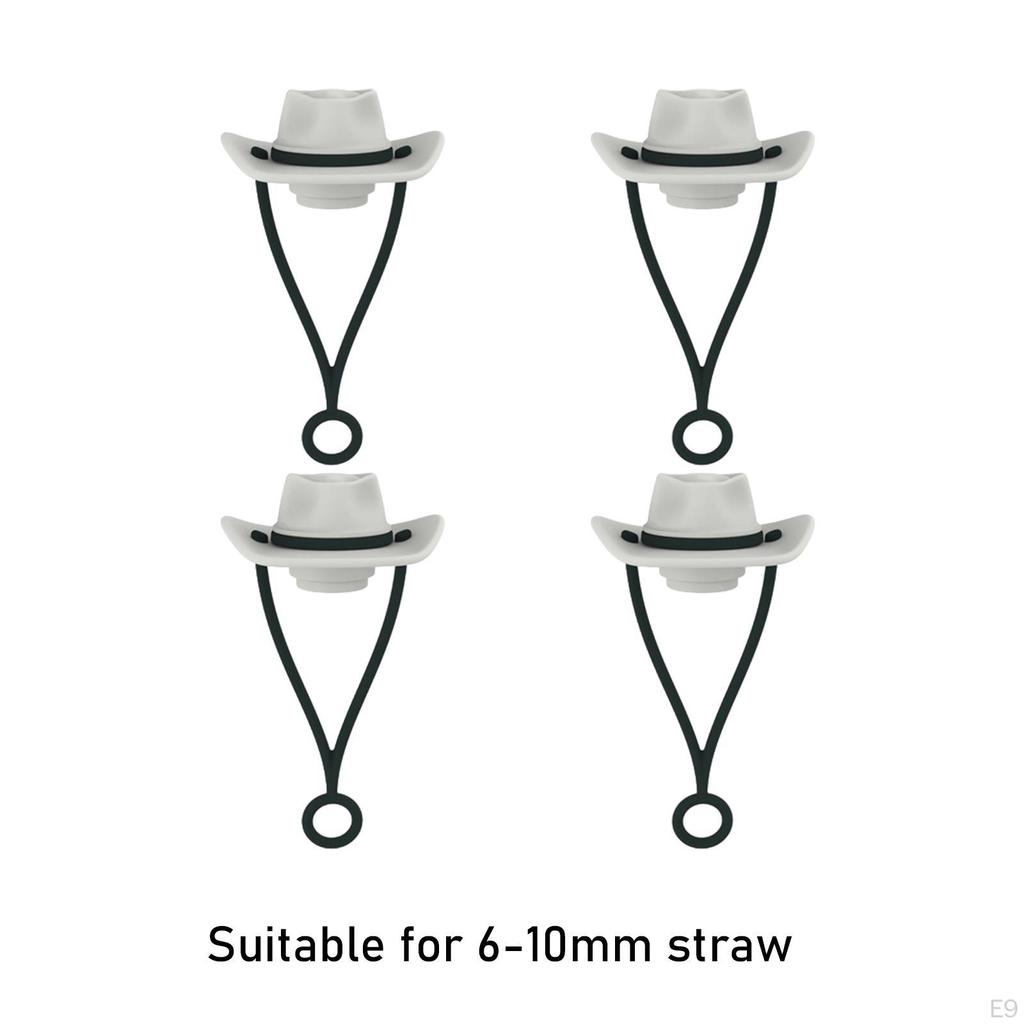 4 Pieces Cowboy Hat Cover Cap for 6mm-10mm, Cowgirl Silicone Topper Protector Lid, Cute Funny