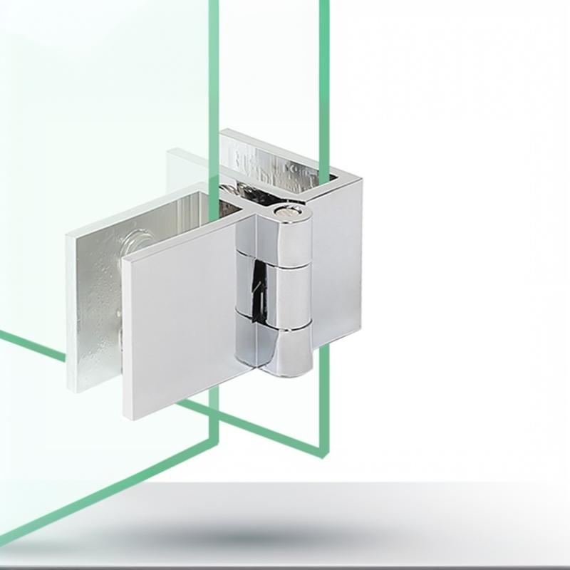 Zinc Alloy Glass Door Hinge No Drilling Required Sturdy Structure Perfect For Cabinet Showcase Wine Rack Glass Doors