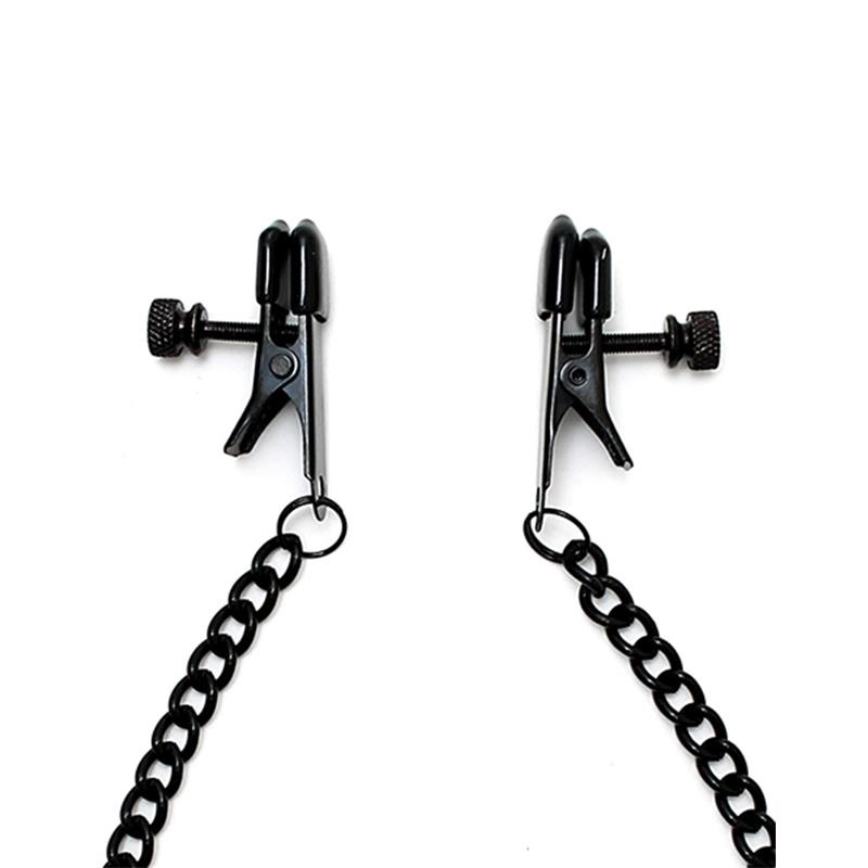 Black Nipple Clamps with Chain