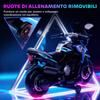 Moto Elettrica per Bambini con Rotelle, Specchietti e Poggiapiedi, in PP e Metallo, 85,5x44,5x56 cm, Blu