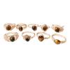 10Pcs Natural stone ring with tiger eye stones, suitable for index finger ring