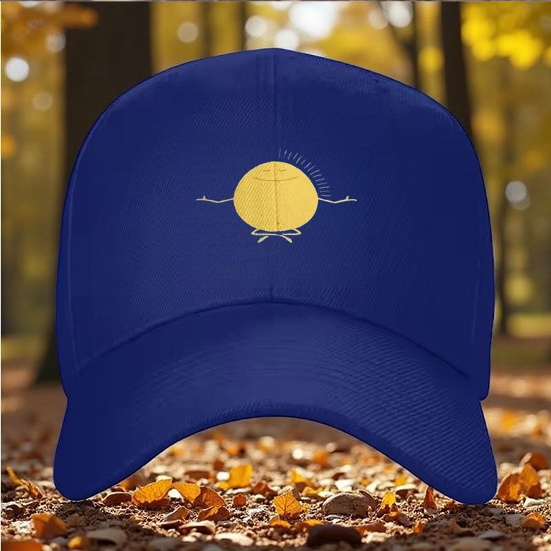 Zen Sun Meditation Graphic Baseball Cap Polyester Casual Outdoor Adjustable Snapback Hat Unisex