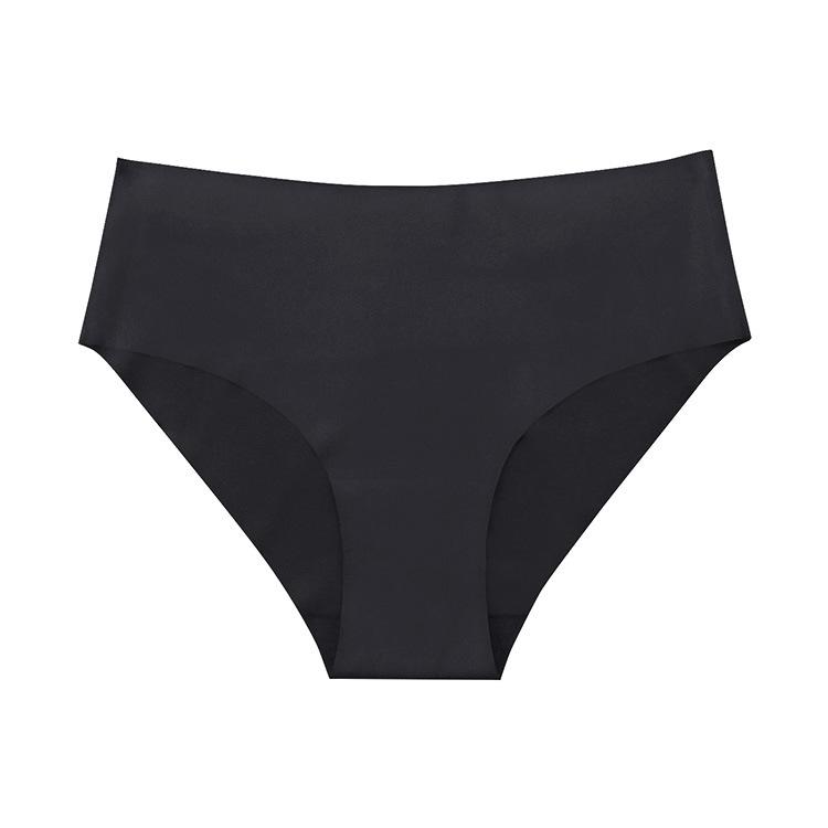 European and American invisible liquid foundation underwear seamless ice silk nude pure cotton large size mid-waist briefs