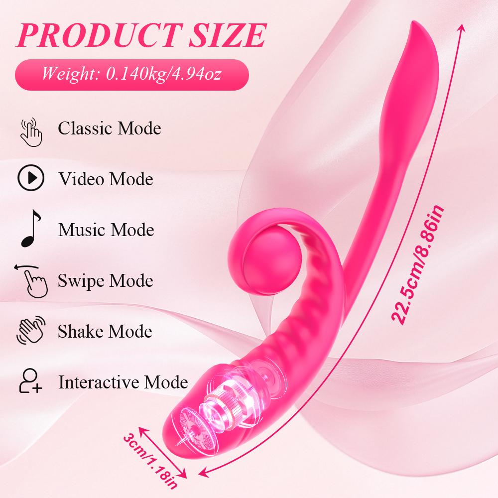 Rabbit Vibrator Clitoral Dildo Double Stimulation Vibrating APP Remote Control Vaginal Massage Female Sex Toys for Adults 18+