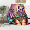 Colored Butterfly Tree digital-printed polyester Bedroom velvet flannel cover blanket Fleece soft sofa cover blankets for beds