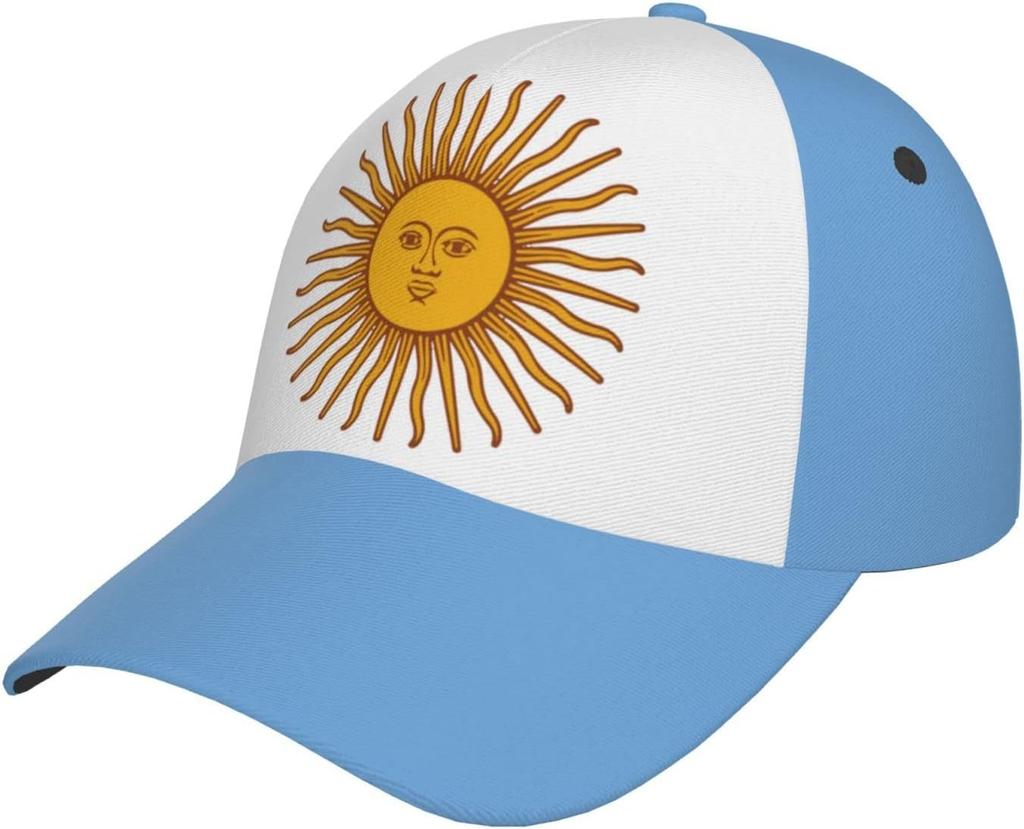 Argentina Sun Flag Baseball Cap Polyester Adjustable Outdoor Sport Cap for Men Women