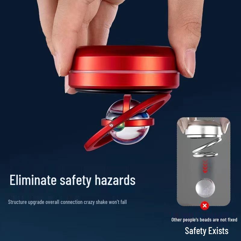 Solar Car Aromatherapy Ornament: Dual-Ring Rotating Perfume Deodorizer for Interior Decoration